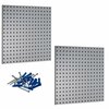 Triton Products 24 In. W x 24 In. H Gray Epoxy Coated 18-Gauge Steel Square Hole Pegboards 2 & Mounting Hardware LB1-G